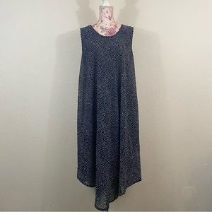 Ana & Rose sz:OS Navy & White Polkadot Patterned Long Tank Style Tunic Top